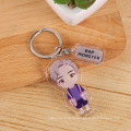 BTS  group keychain anime double transparent acrylic pendant advertising keychain